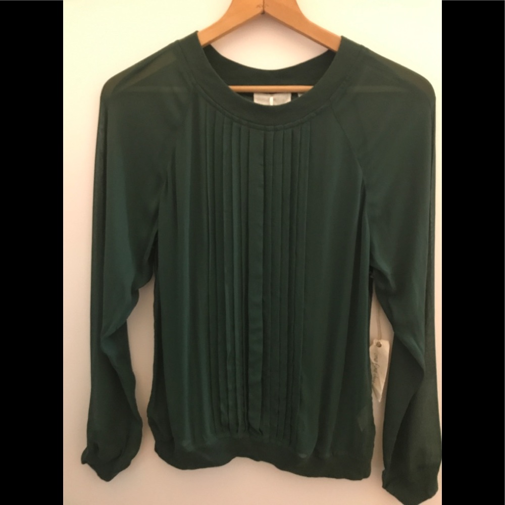 One Fine Day Sheer Green Blouse